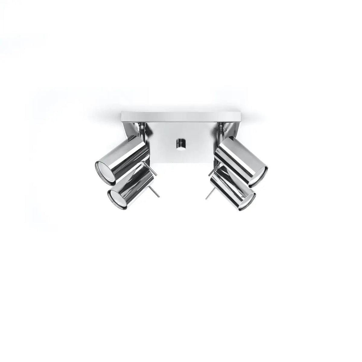 Plafonnier à 3 ou 4 spots orientables en acier, ampoules GU10, chrome