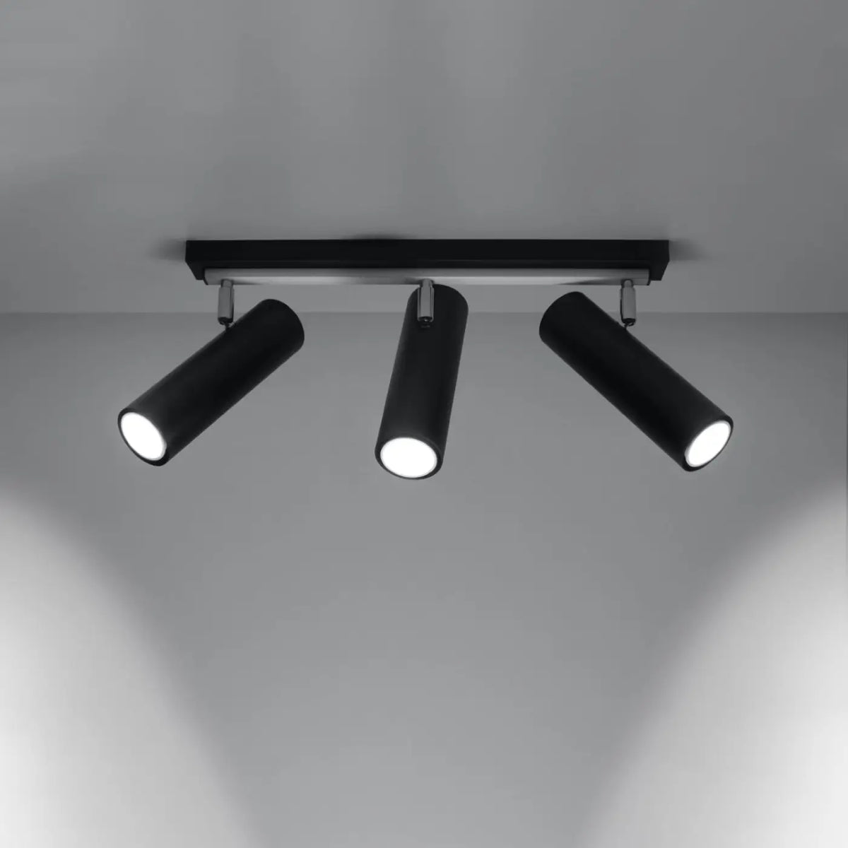 Plafonnier à 2 ou 3 spots tubes orientables en acier, GU10