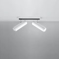 Plafonnier à 2 ou 3 spots tubes orientables en acier, GU10, blanc