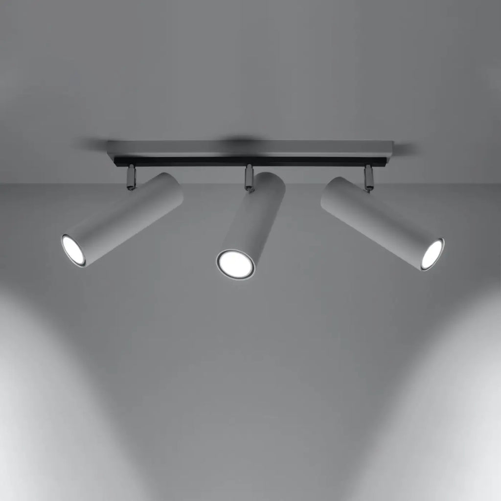Plafonnier à 2 ou 3 spots tubes orientables en acier, GU10