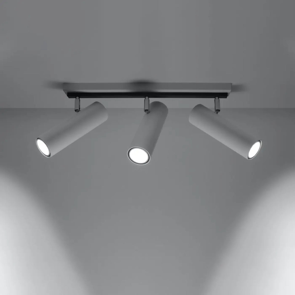 Plafonnier à 2 ou 3 spots tubes orientables en acier, GU10