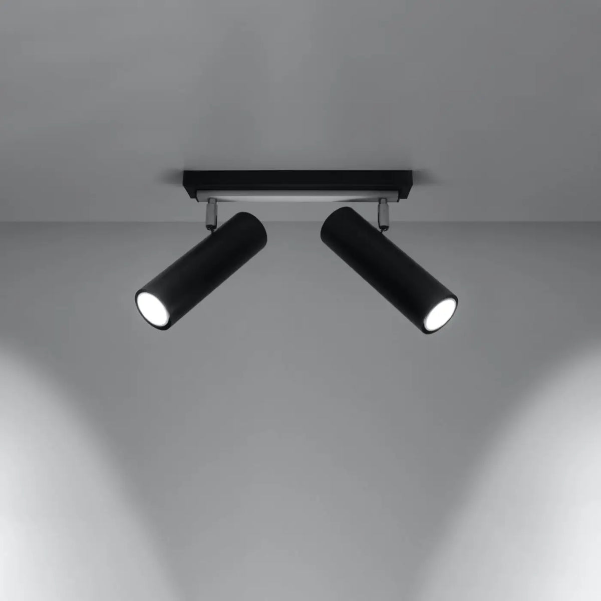 Plafonnier à 2 ou 3 spots tubes orientables en acier, GU10