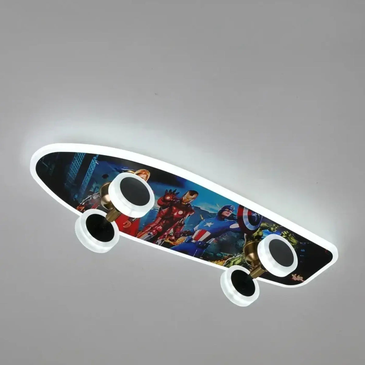 Plafonnier en forme de planche de skate, LED intégrées, 3 modèles
