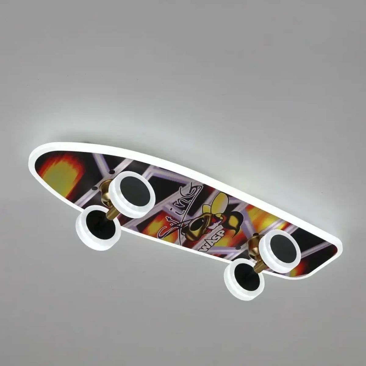 Plafonnier en forme de planche de skate, LED intégrées, 3 modèles