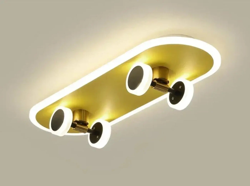 Plafonnier en forme de planche de skate, LED intégrées, 3 modèles