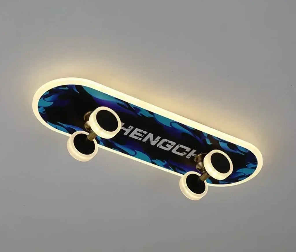 Plafonnier en forme de planche de skate, LED intégrées, 3 modèles