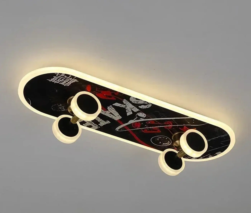 Plafonnier en forme de planche de skate, LED intégrées, 3 modèles