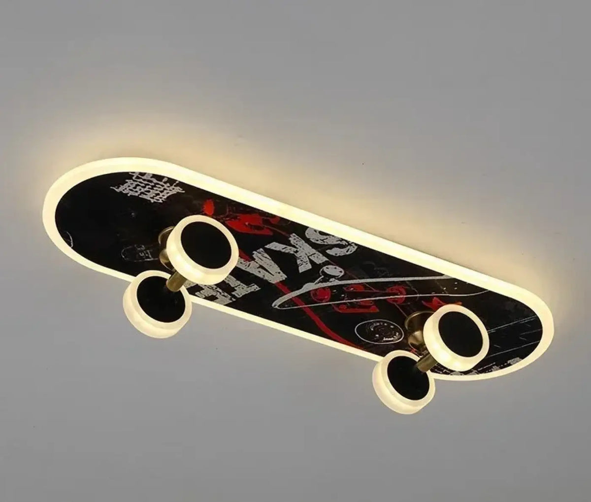 Plafonnier en forme de planche de skate, LED intégrées, 3 modèles