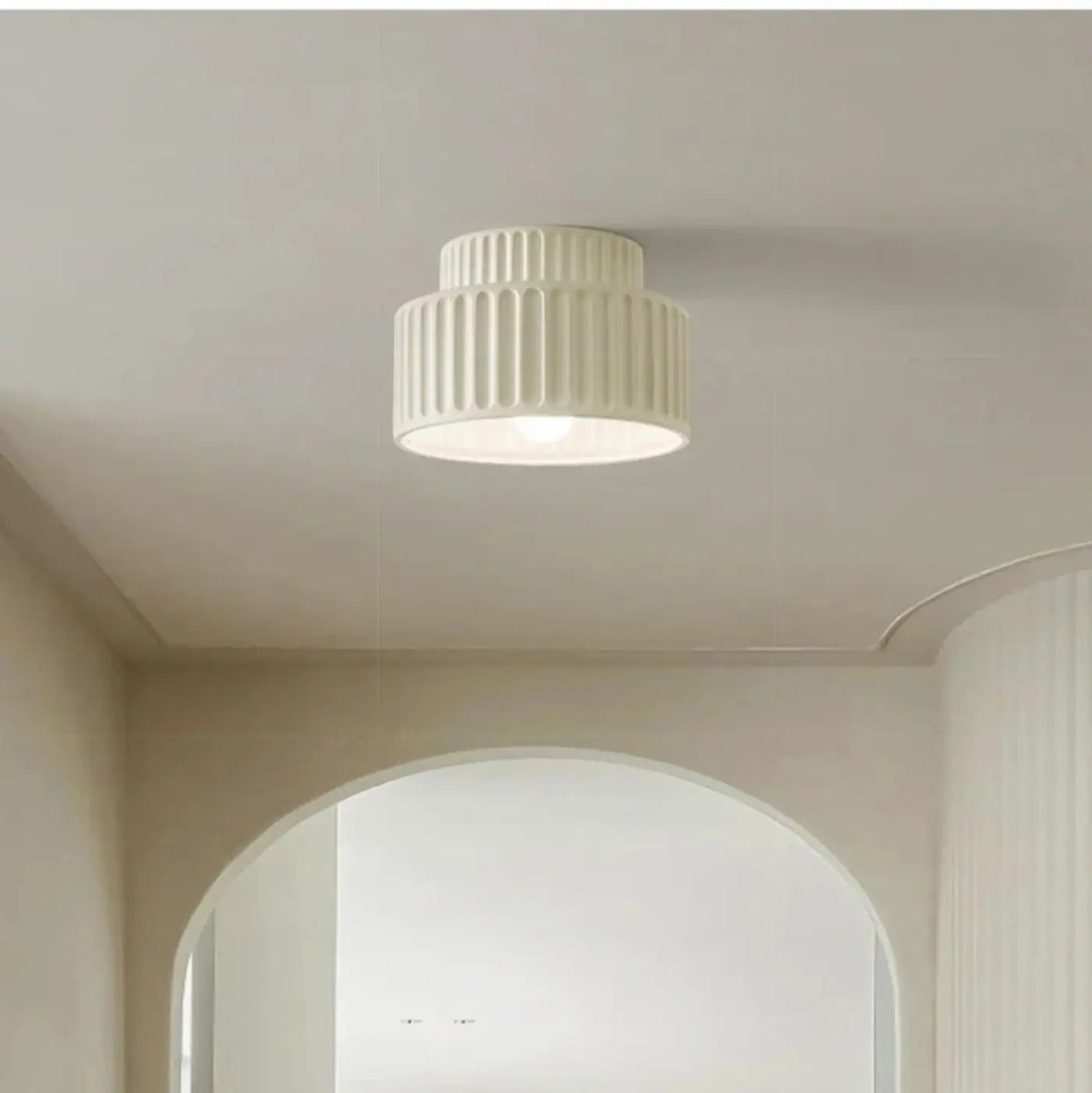 Plafonnier côtelé rétro, quatre coloris, blanc chaud ou froid