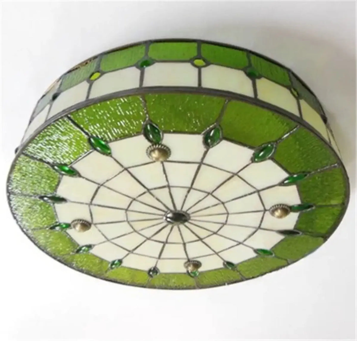 Plafonnier vintage art déco en verre coloré, trois coloris, vert