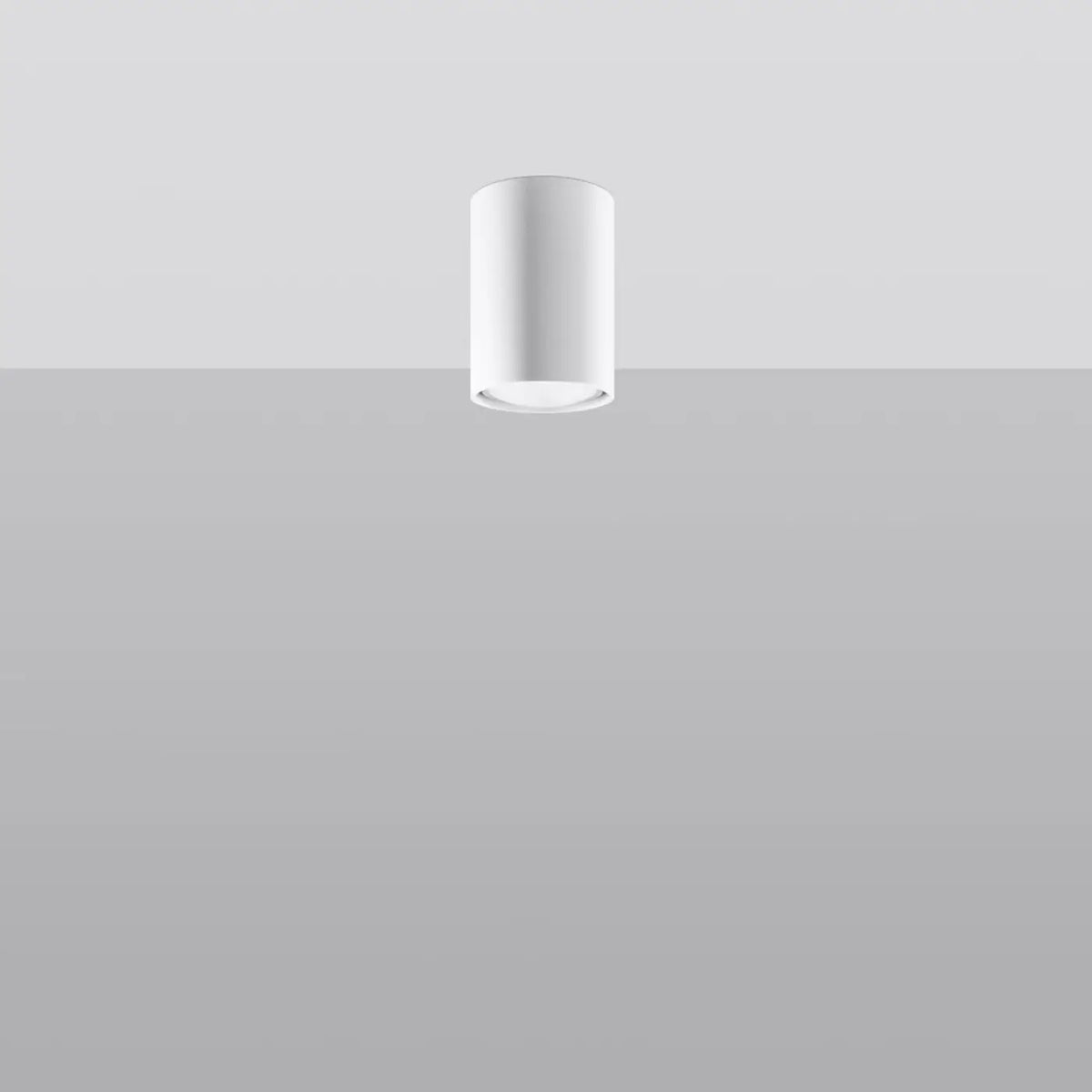 Plafonnier tube en acier lisse, seul ou par 3 ou 5 sur rosace, blanc