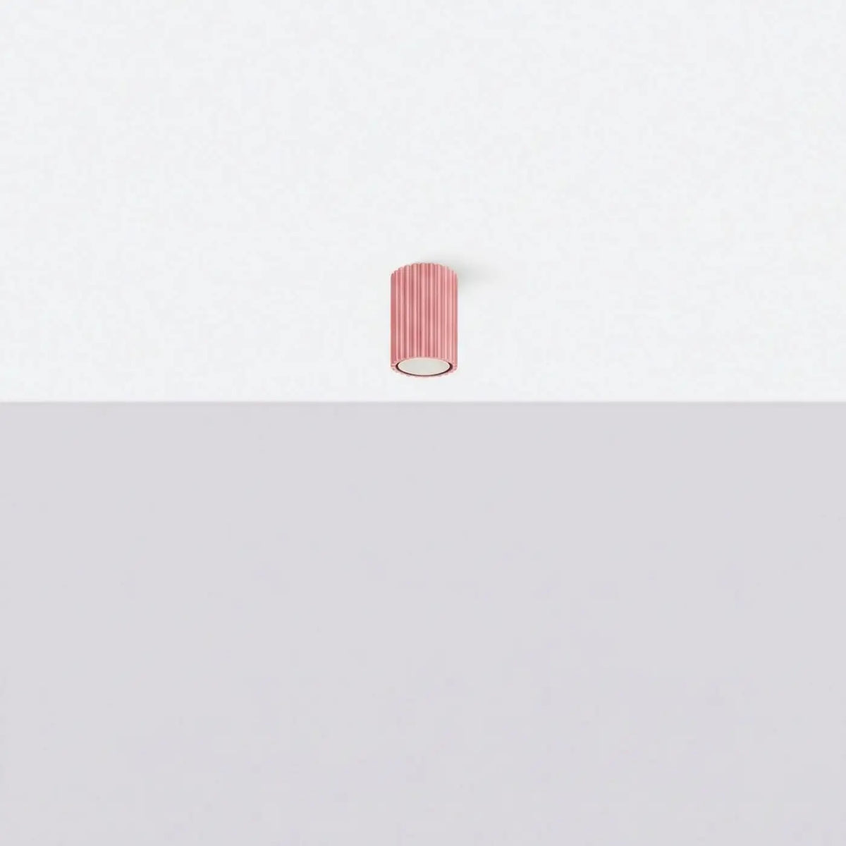 Plafonnier tube cannelé en aluminium, 10 à 60 cm de haut, rose