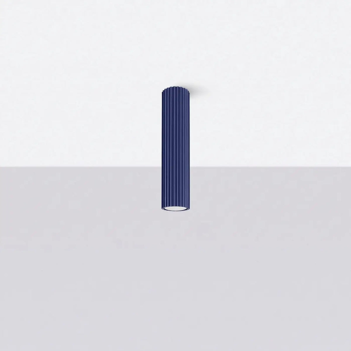 Plafonnier tube cannelé en aluminium, 10 à 60 cm de haut, outremer