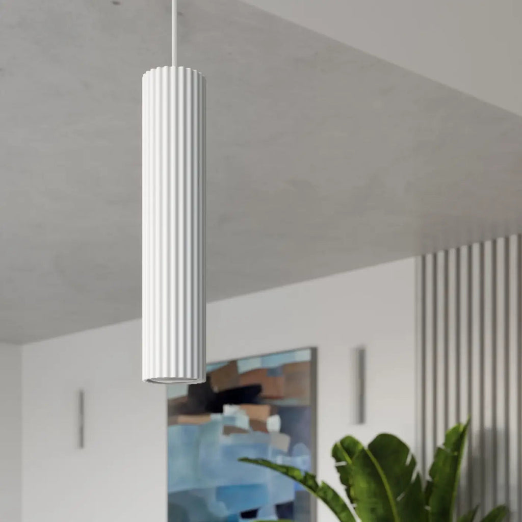 Plafonnier tube cannelé en aluminium, 10 à 60 cm de haut