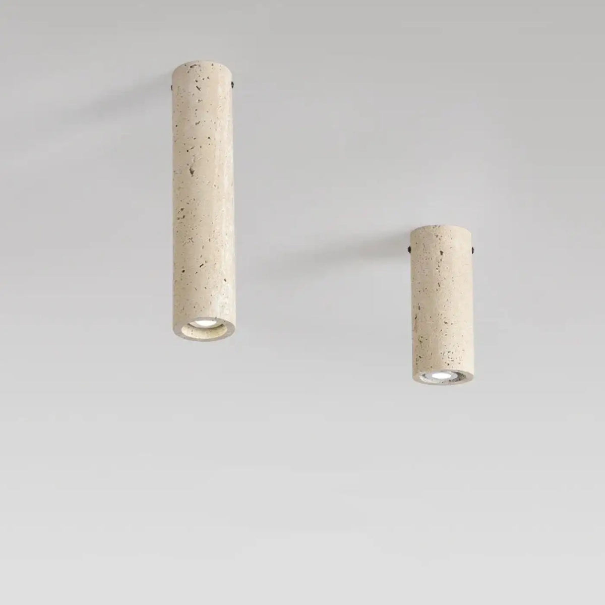 Plafonnier tube élancé effet pierre, tailles S et M
