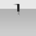 Plafonnier tube noir à bague chromée, cuivre ou dorée, GU10, noir/chromé