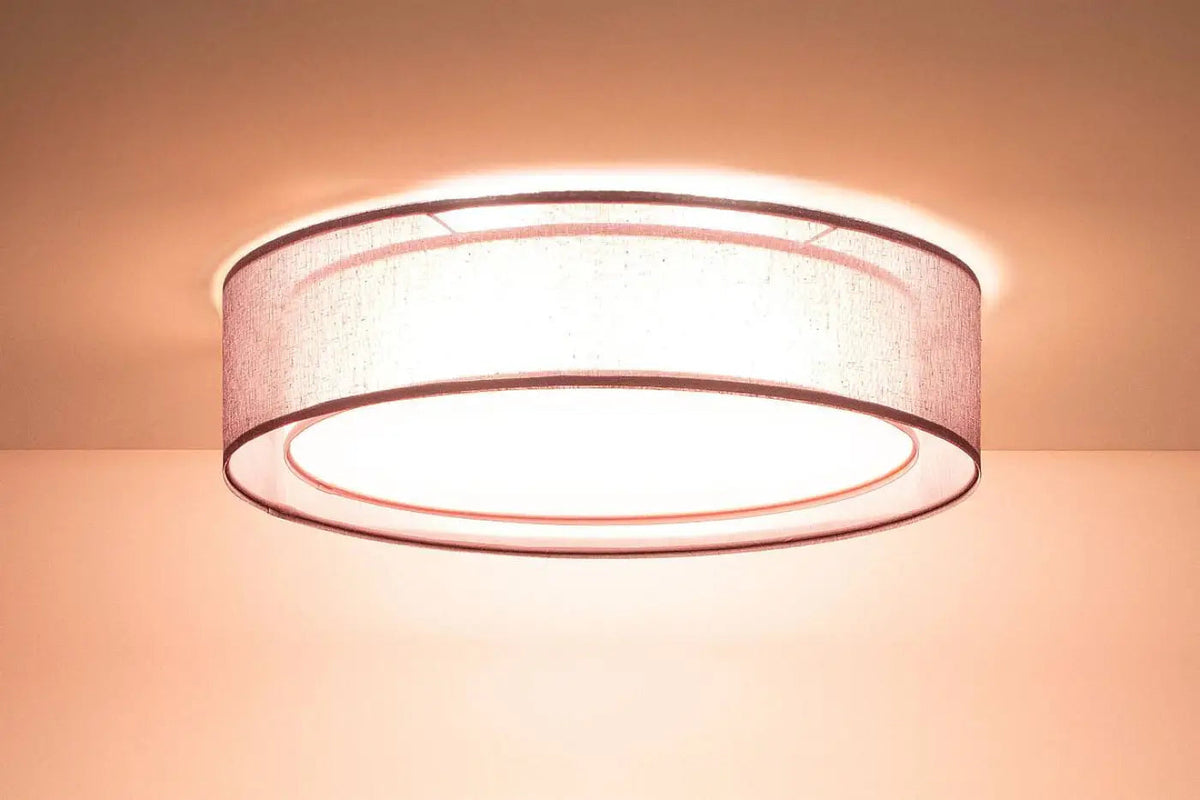 Plafonnier anneau en tissu violet, 50 ou 60 cm de diamètre