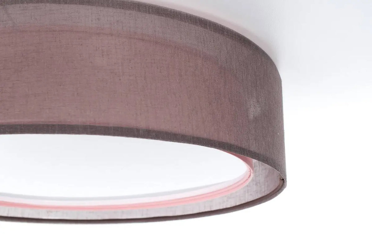 Plafonnier anneau en tissu violet, 50 ou 60 cm de diamètre