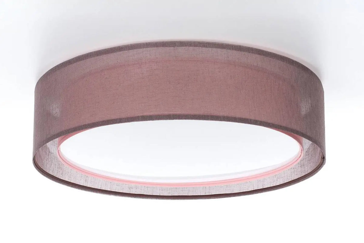 Plafonnier anneau en tissu violet, 50 ou 60 cm de diamètre