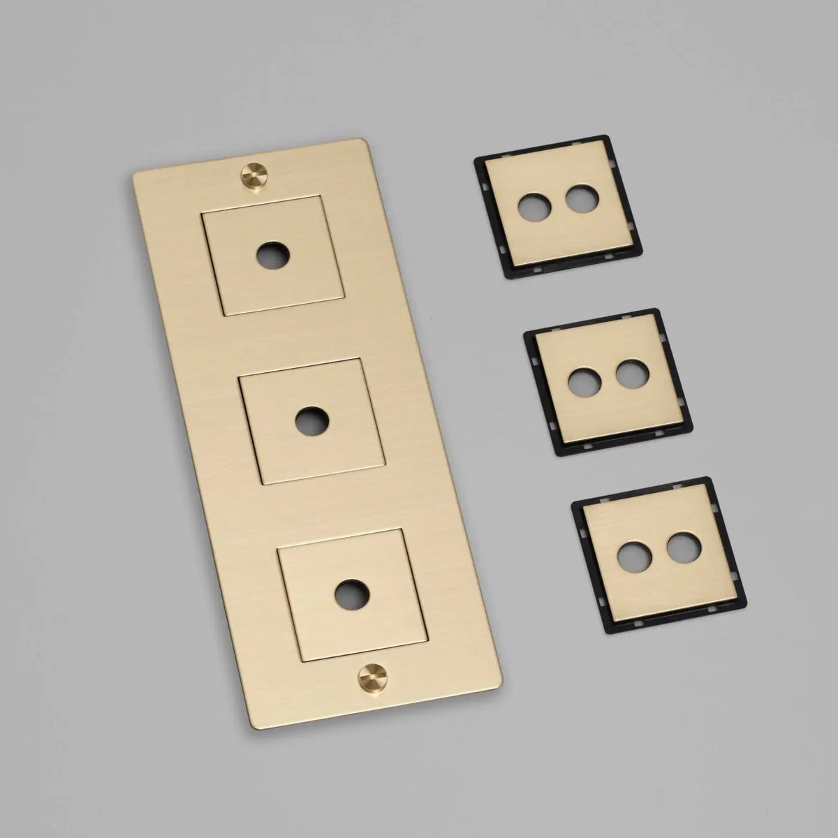 Plaque murale en métal avec inserts, 1 à 4 postes, pose libre, doré