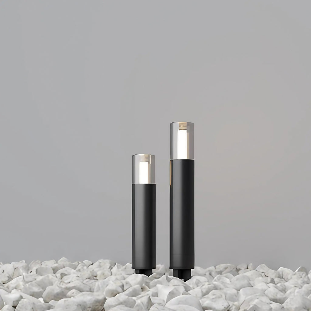 Potelet lumineux de jardin en acier noir, 37 ou 46 cm