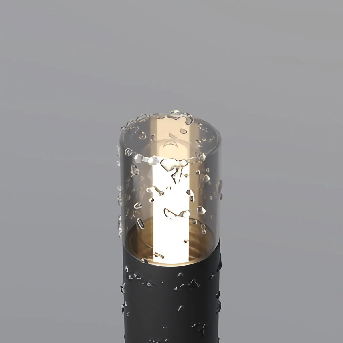 Potelet lumineux de jardin en acier noir, 37 ou 46 cm