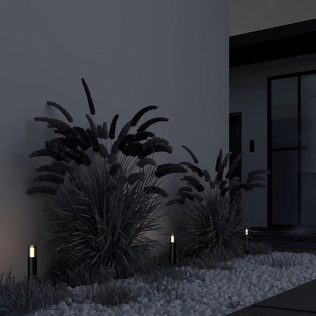 Potelet lumineux de jardin en acier noir, 37 ou 46 cm