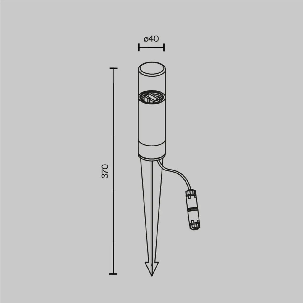 Potelet lumineux de jardin en acier noir, 37 ou 46 cm