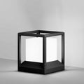 Potelet extérieur compact à cadre ajouré en acier noir, IP65