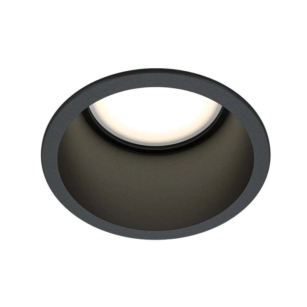 Spot encastrable rond à collerette fine, aluminium, culot GU10, noir