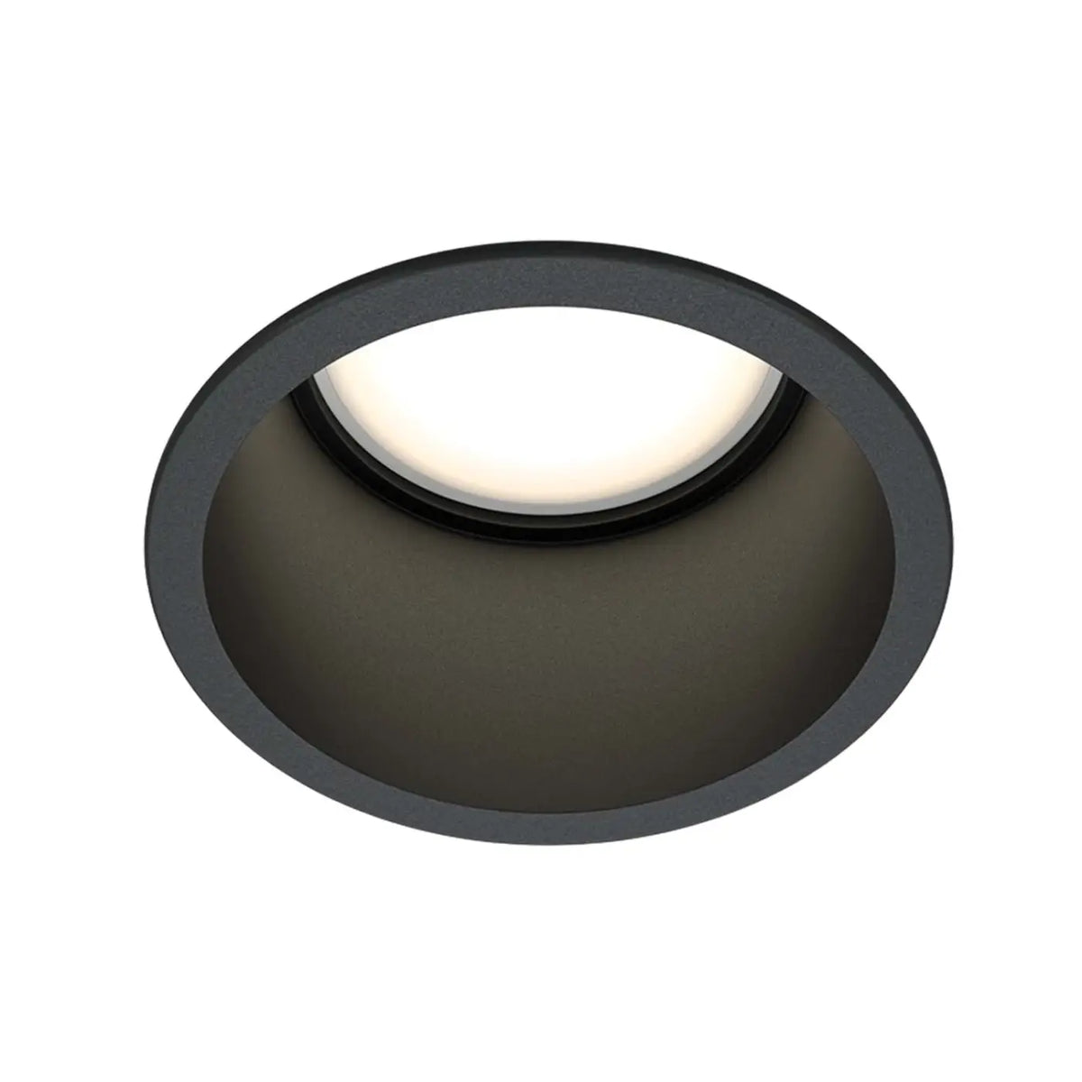 Spot encastrable rond à collerette fine, aluminium, culot GU10, noir