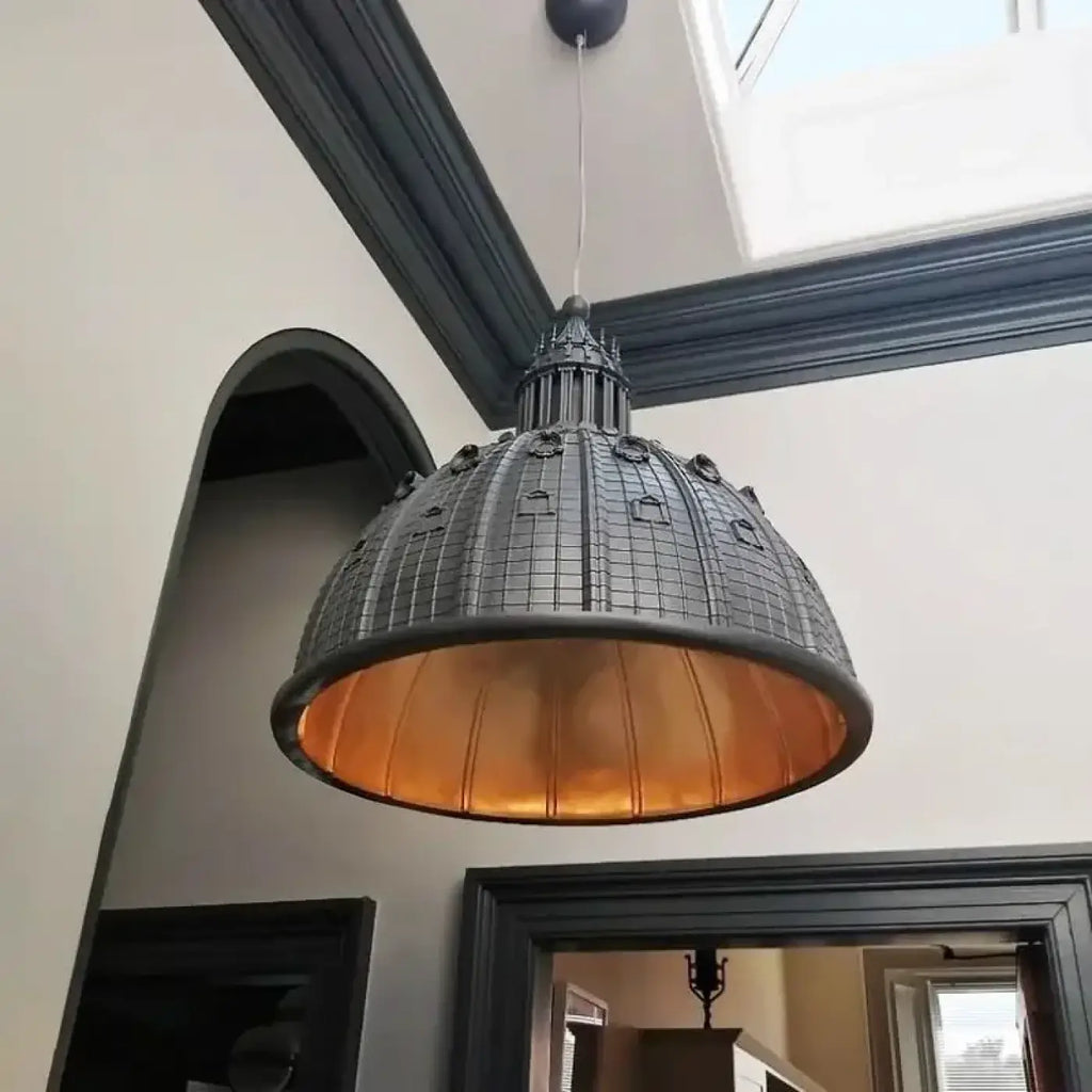 Suspension vintage blanche ou noire, lumière au choix