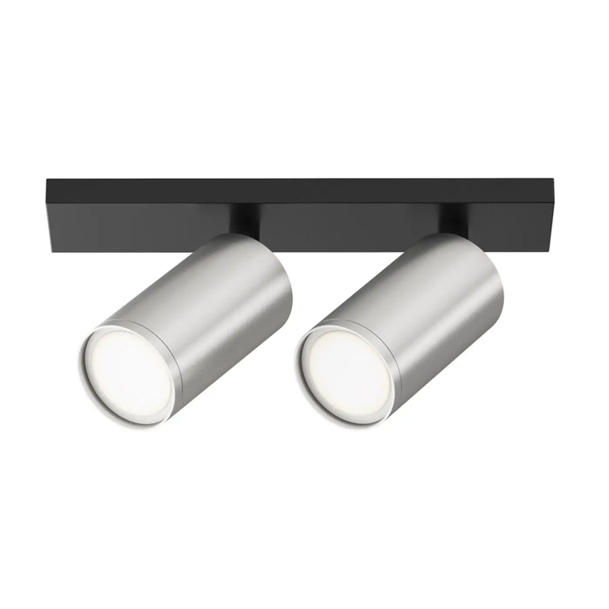 Spot double à deux têtes orientables en acier, 2 x GU10