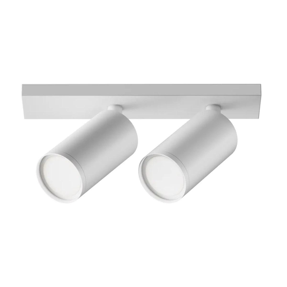 Spot double à deux têtes orientables en acier, 2 x GU10, blanc