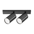 Spot double à deux têtes orientables en acier, 2 x GU10, noir