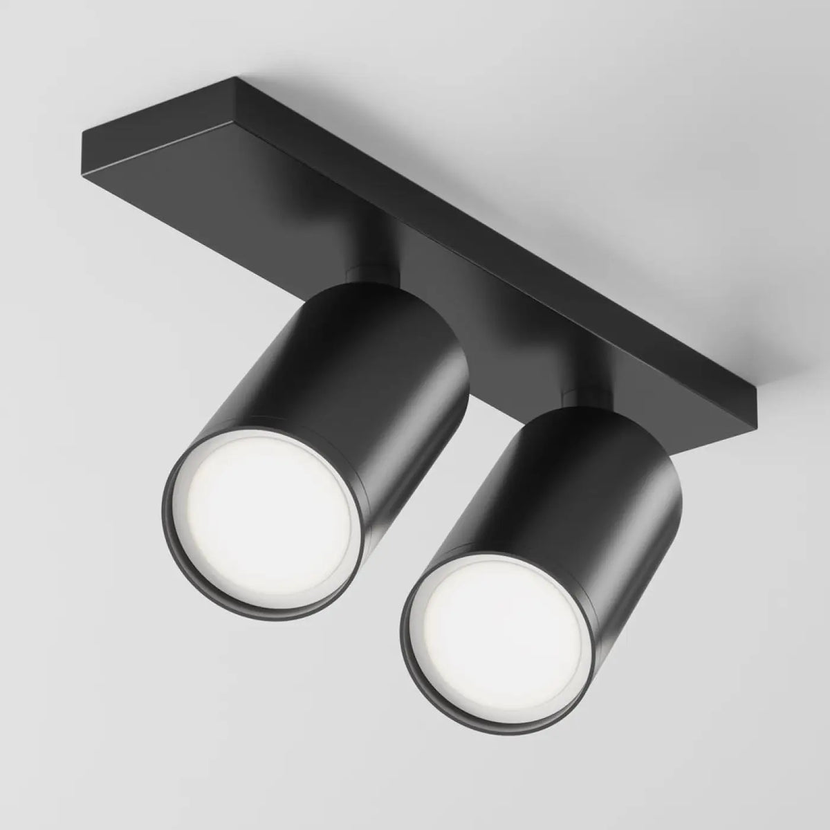 Spot double à deux têtes orientables en acier, 2 x GU10