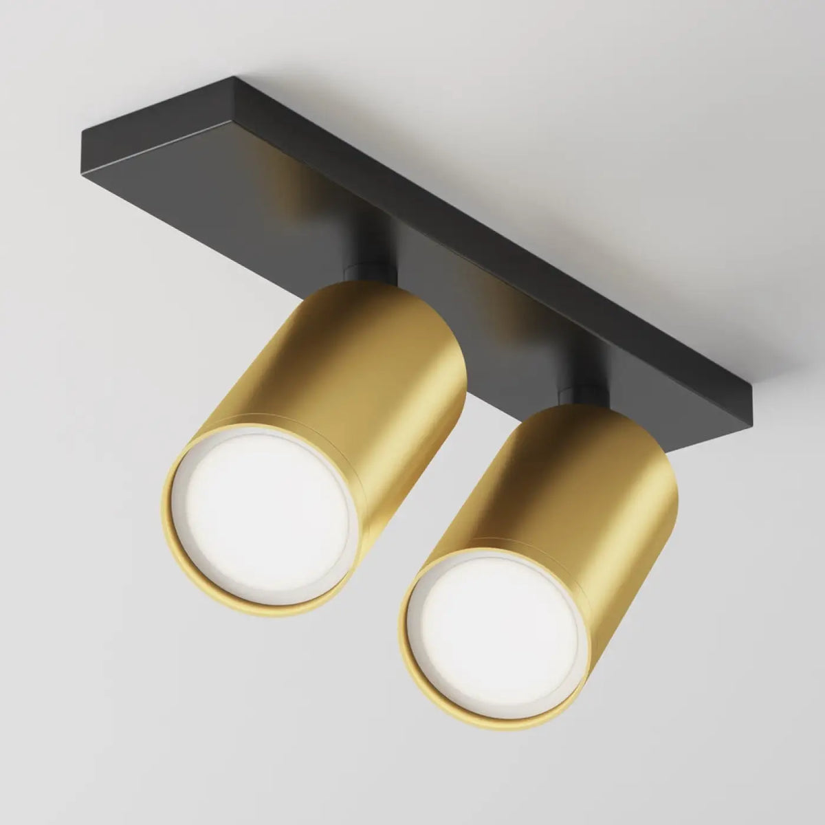 Spot double à deux têtes orientables en acier, 2 x GU10