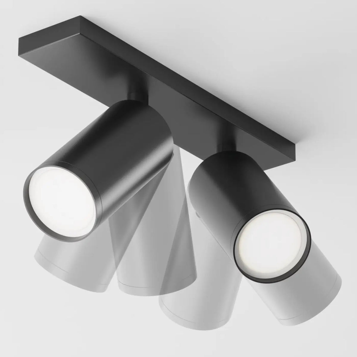 Spot double à deux têtes orientables en acier, 2 x GU10