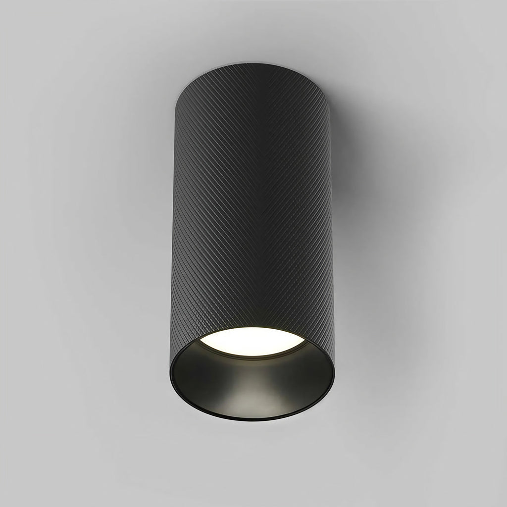 Spot en saillie cylindre en aluminium texturé, culot GU10