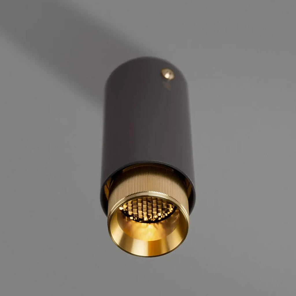 Spot de plafond fixe en saillie, cylindre en aluminium gravé