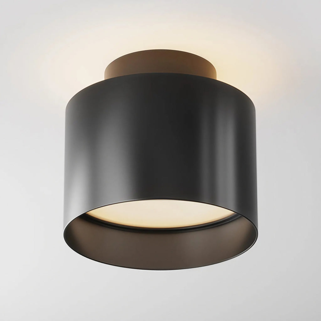 Spot LED en saillie large cylindre en acier, deux tailles, noir