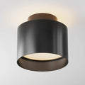 Spot LED en saillie large cylindre en acier, deux tailles, noir
