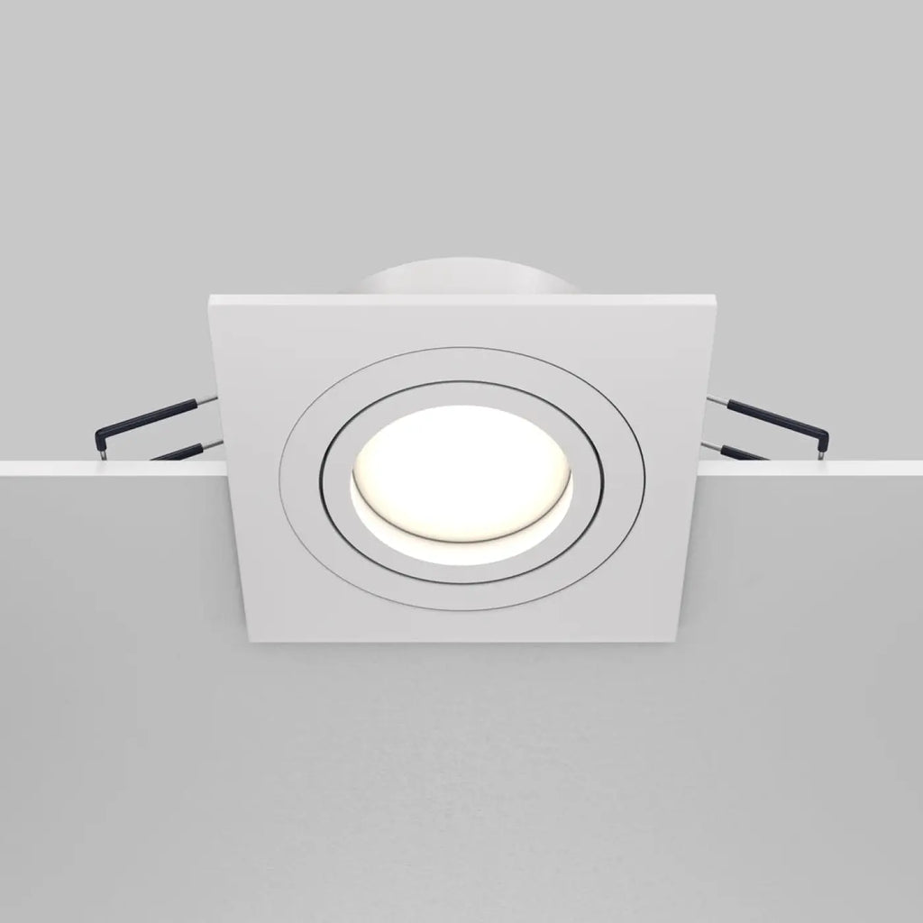 Spot encastrable à cadre carré orientable, aluminium, GU10