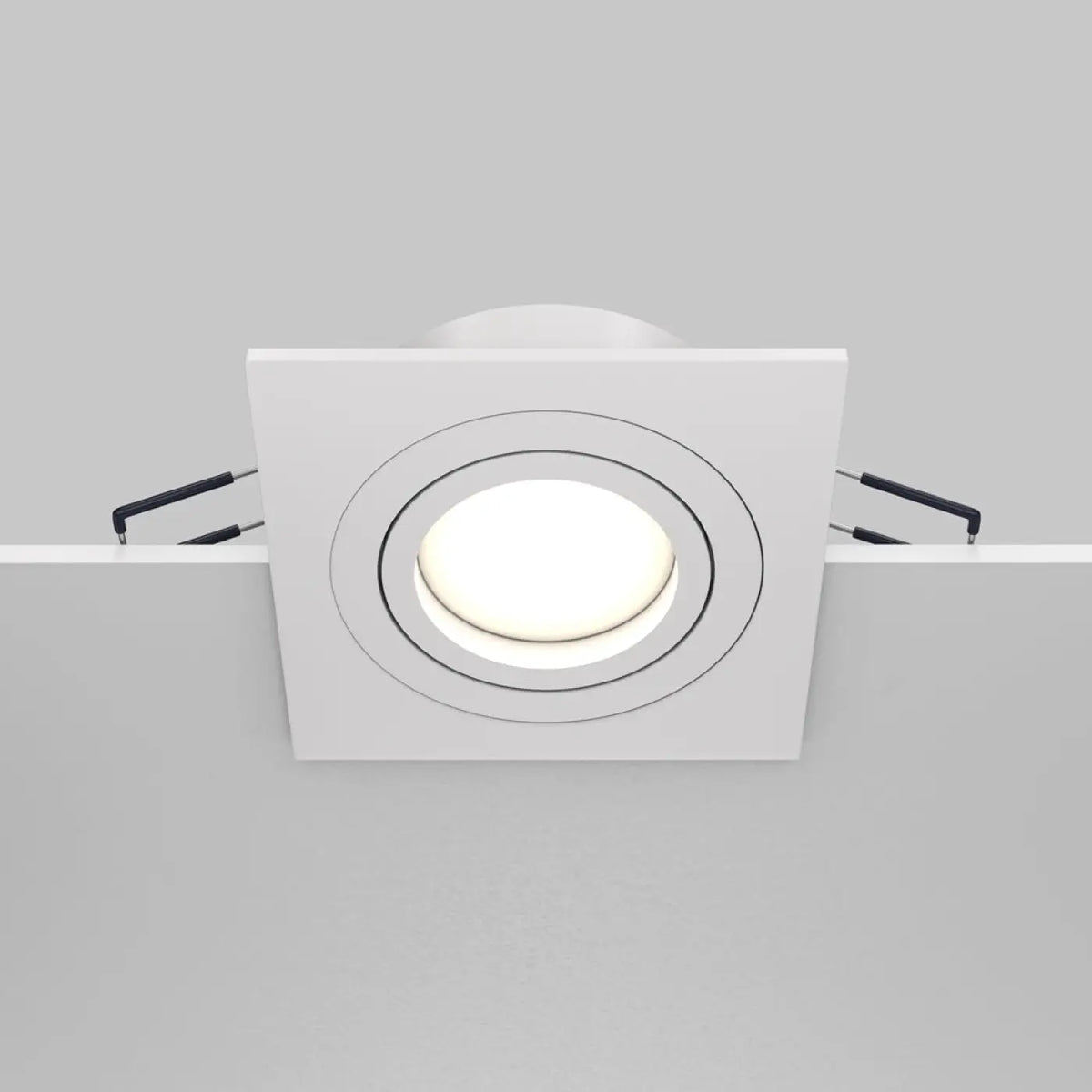 Spot encastrable à cadre carré orientable, aluminium, GU10