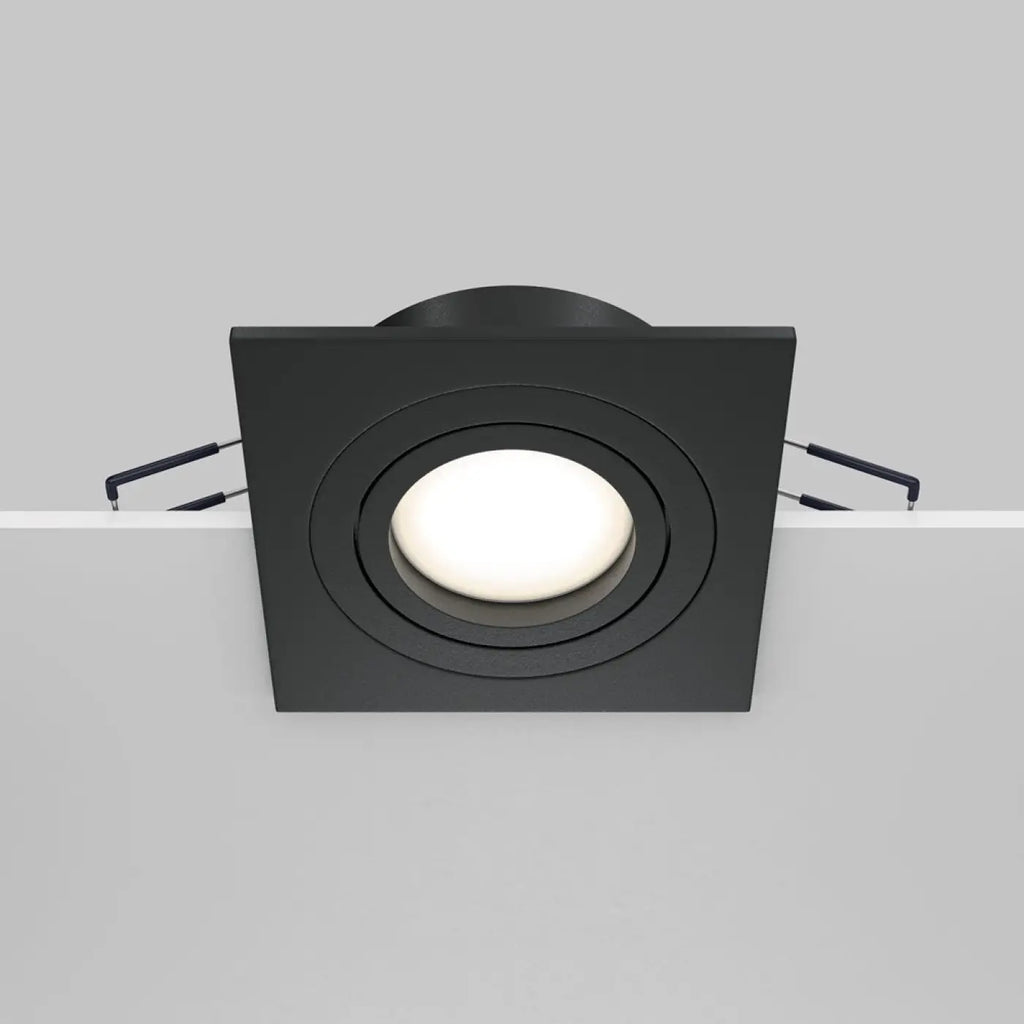 Spot encastrable à cadre carré orientable, aluminium, GU10