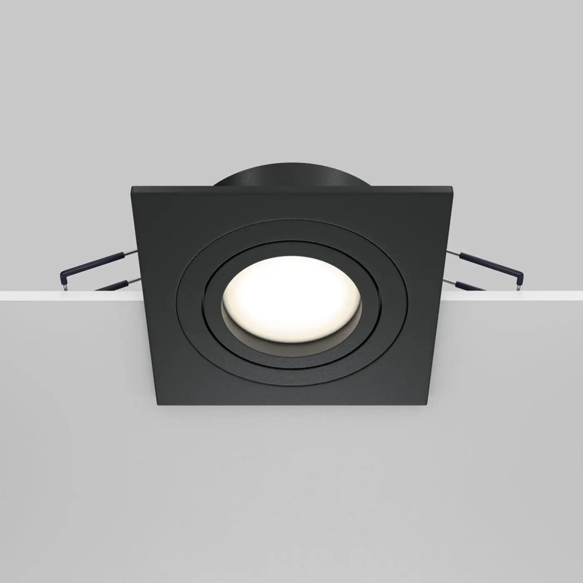 Spot encastrable à cadre carré orientable, aluminium, GU10