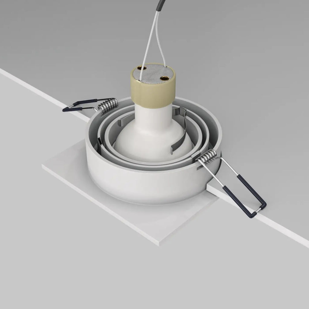 Spot encastrable à cadre carré orientable, aluminium, GU10