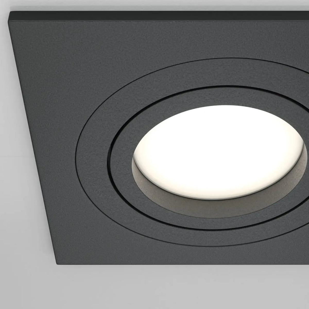 Spot encastrable à cadre carré orientable, aluminium, GU10