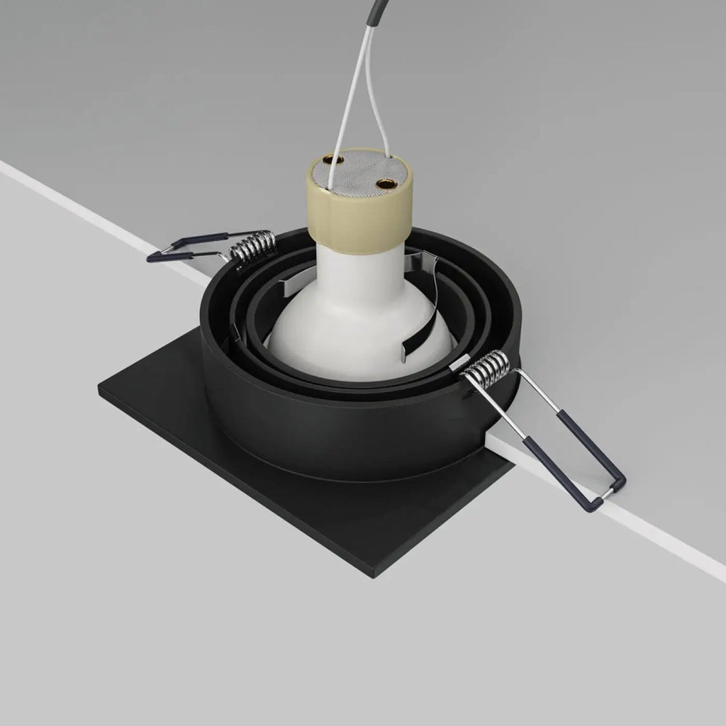 Spot encastrable à cadre carré orientable, aluminium, GU10