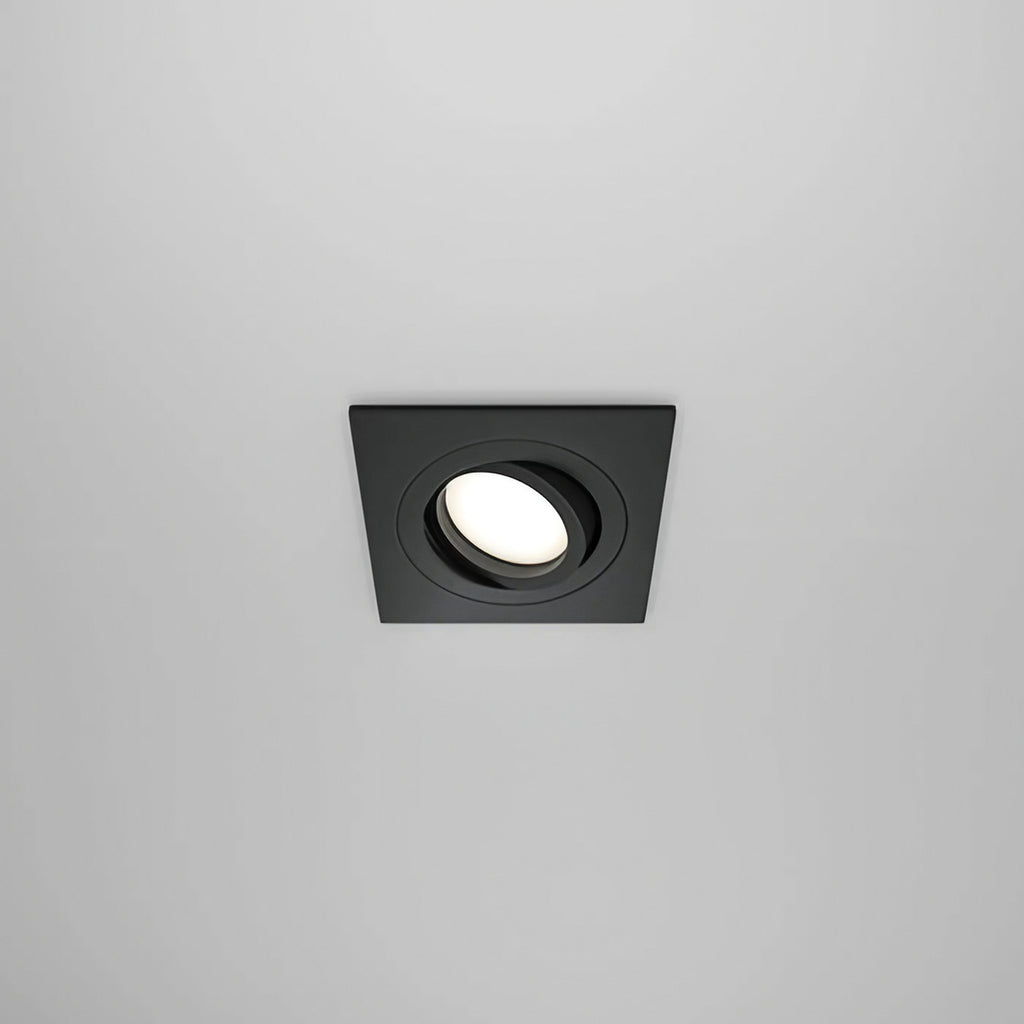 Spot encastrable à cadre carré orientable, aluminium, GU10, noir